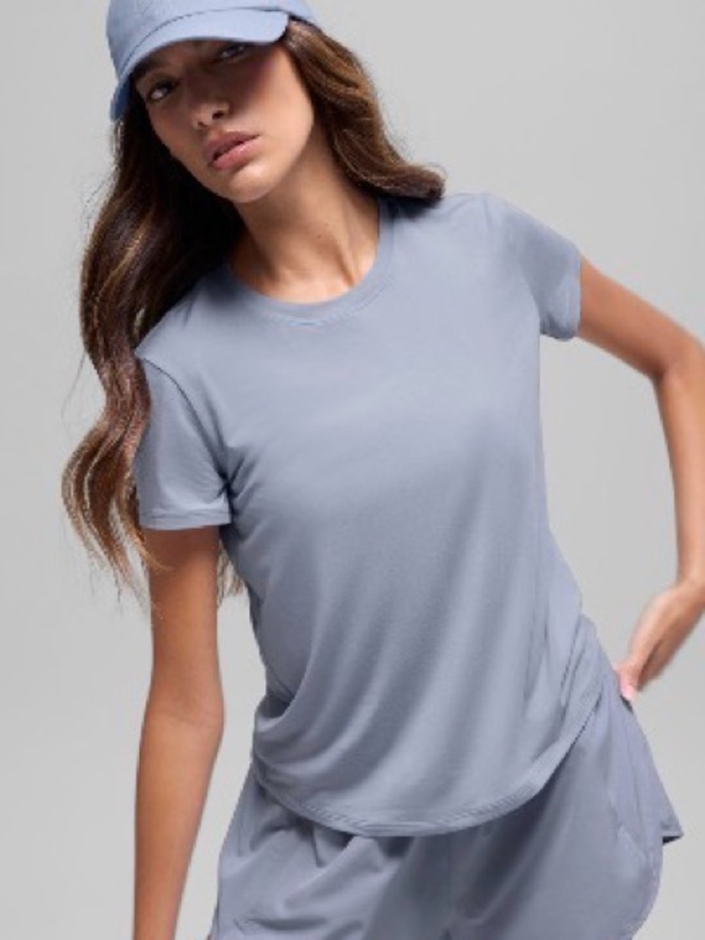 ALO Yoga Women's Short Sleeve Tee in Light Blue